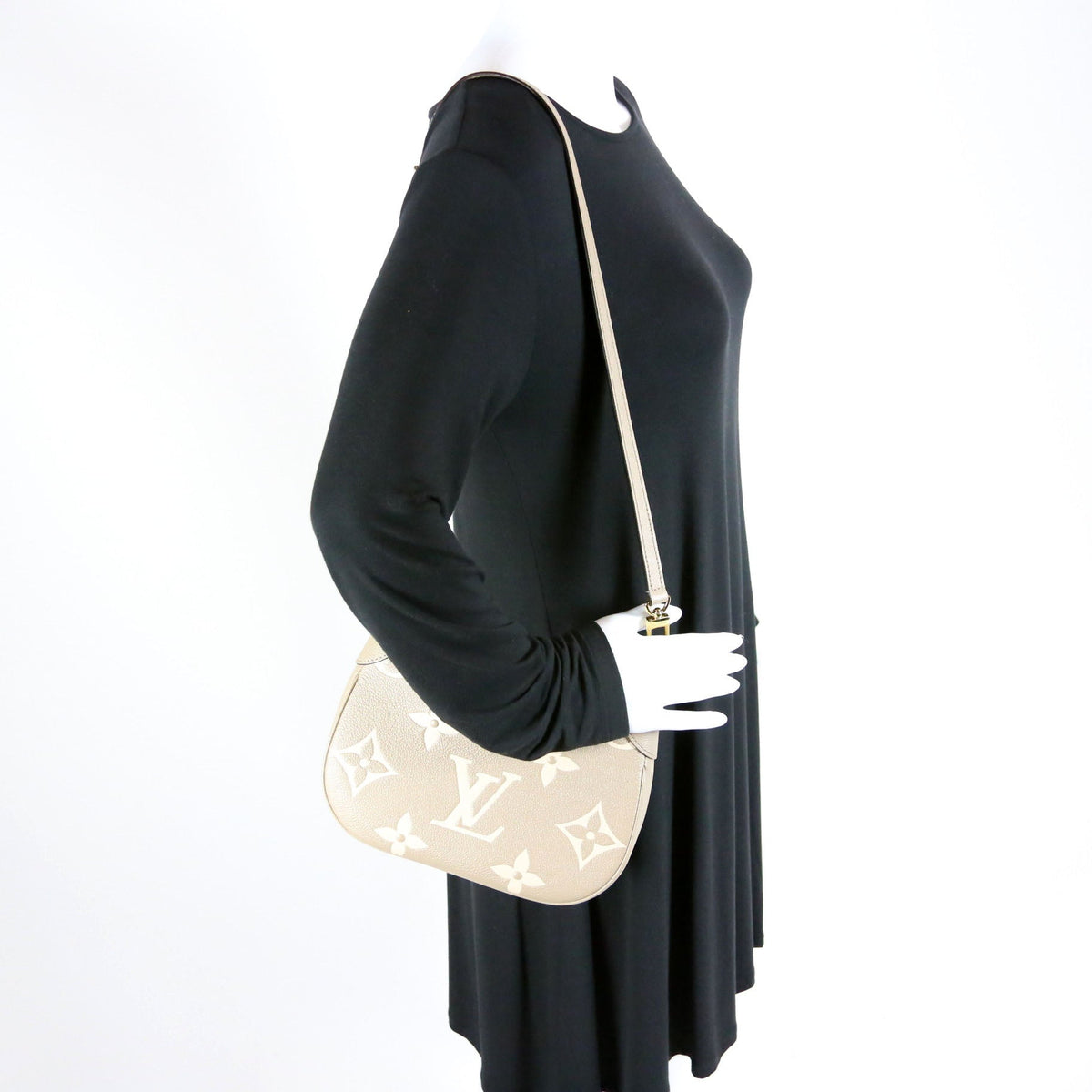 Louis-Vuitton Bagatelle NM Bicolor Empreinte Turtledove