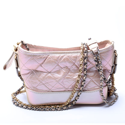 Chanel Gabrielle Hobo Small Calfskin Iridescent 25M Tan/Pink