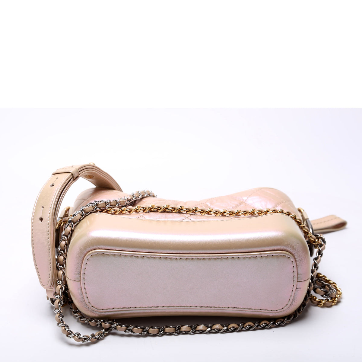 Chanel Gabrielle Hobo Small Calfskin Iridescent 25M Tan/Pink
