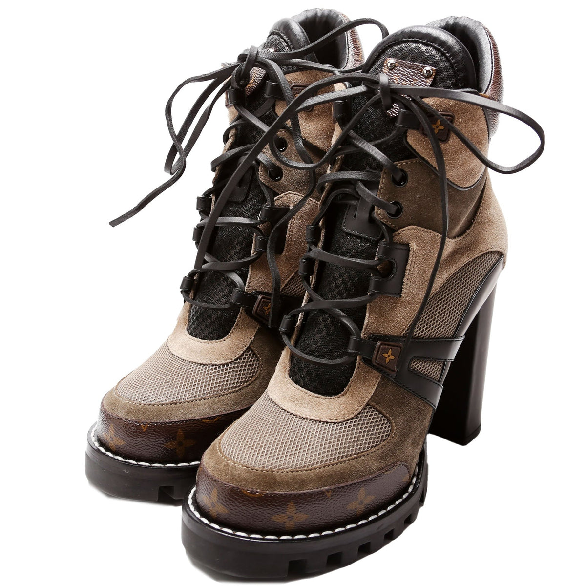 Louis-Vuitton Star Trail Ankle Boot Size  Brown/Black
