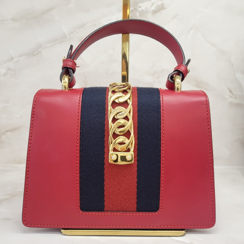Gucci Sylvie Mini Red Top Handle Tote & Shoulder Bag F021589089 135869171