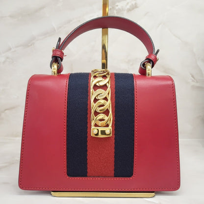 Gucci Sylvie Mini Red Top Handle Tote & Shoulder Bag F021589089 135869171