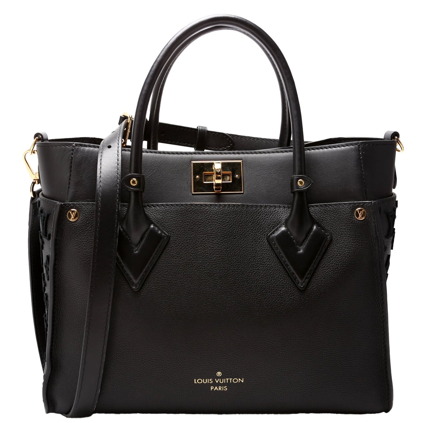 Louis-Vuitton On My Side MM Calfskin Black