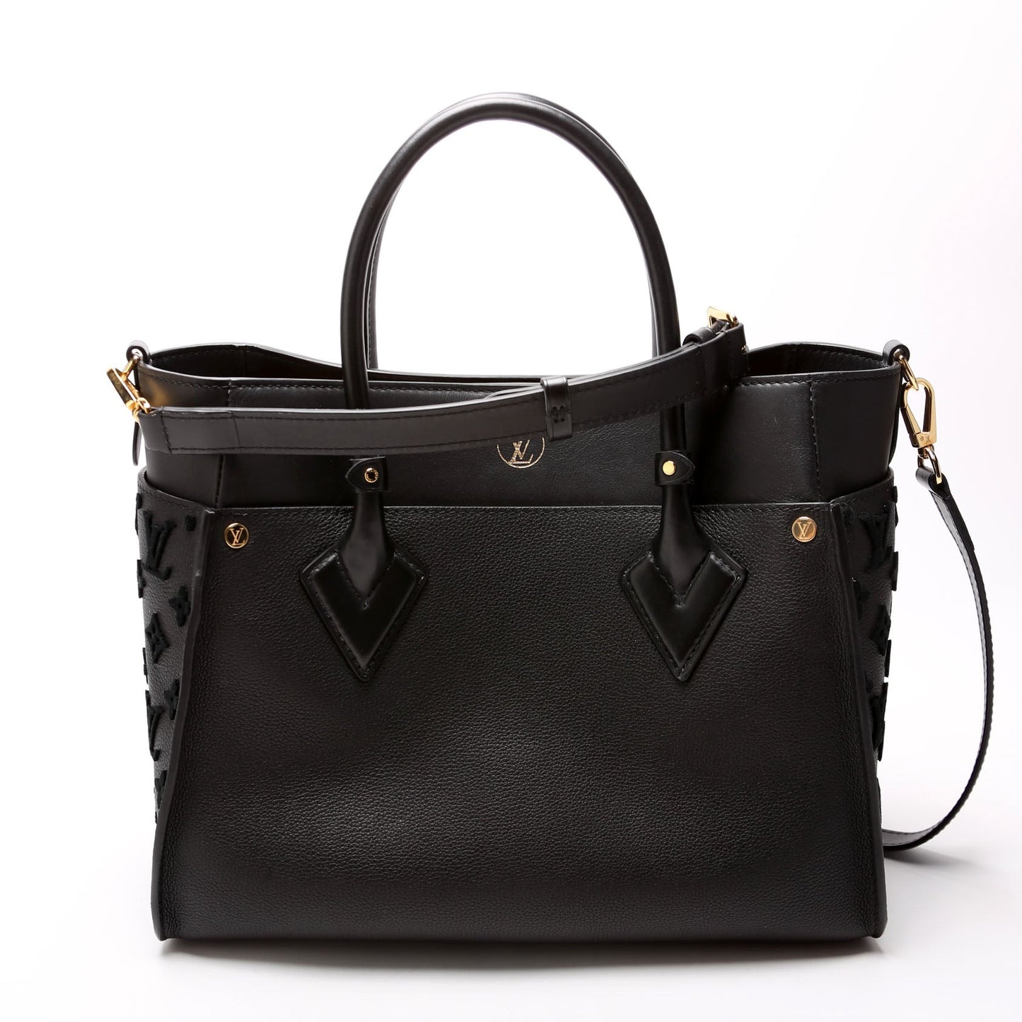 Louis-Vuitton On My Side MM Calfskin Black