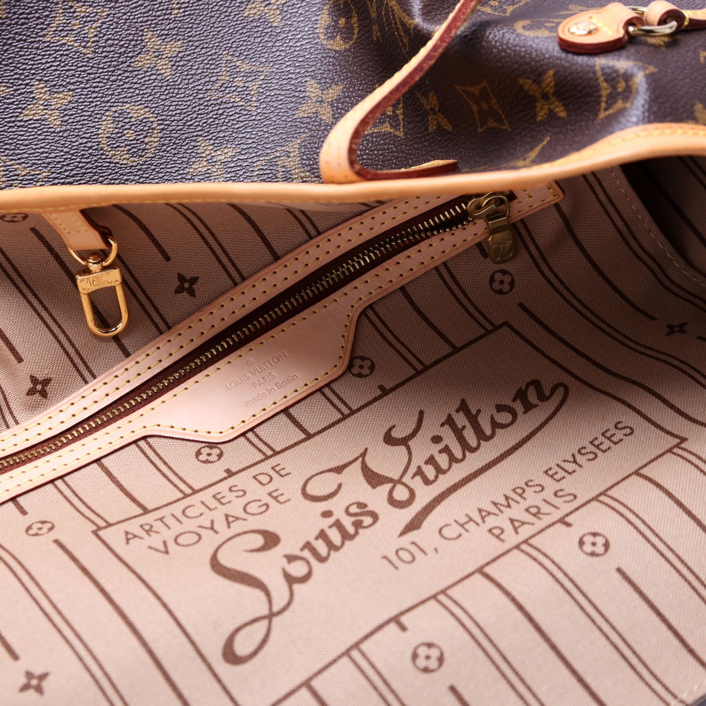 Louis-Vuitton Neverfull MM Monogram Brown/Beige