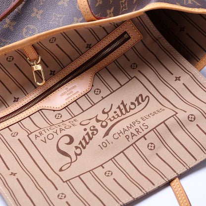 Louis-Vuitton Neverfull MM Monogram Brown/Baige