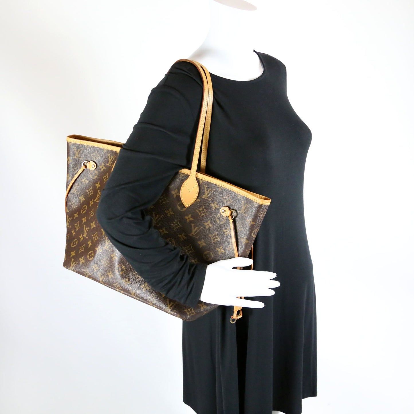Louis-Vuitton Neverfull MM Monogram Brown/Baige