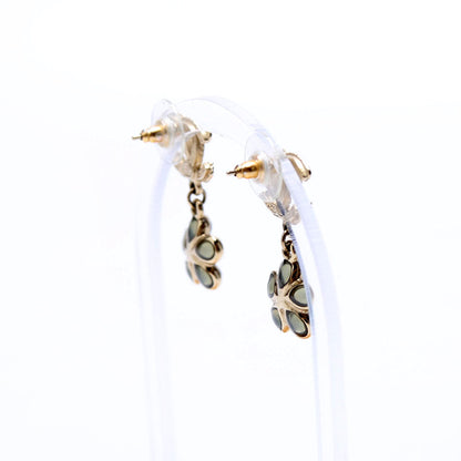 Chanel CC Flower Drop Earrings Gold