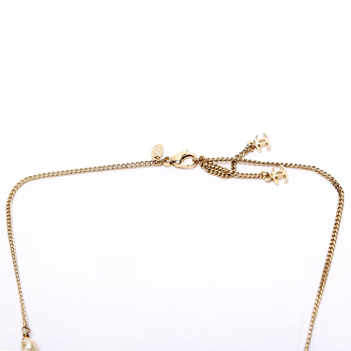 Chanel CC Pendant Pearl/Braided Chain Gold