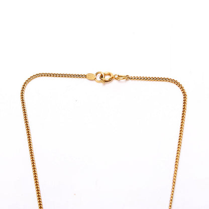 Chanel CC Rhinestone Thimble Necklace Gold