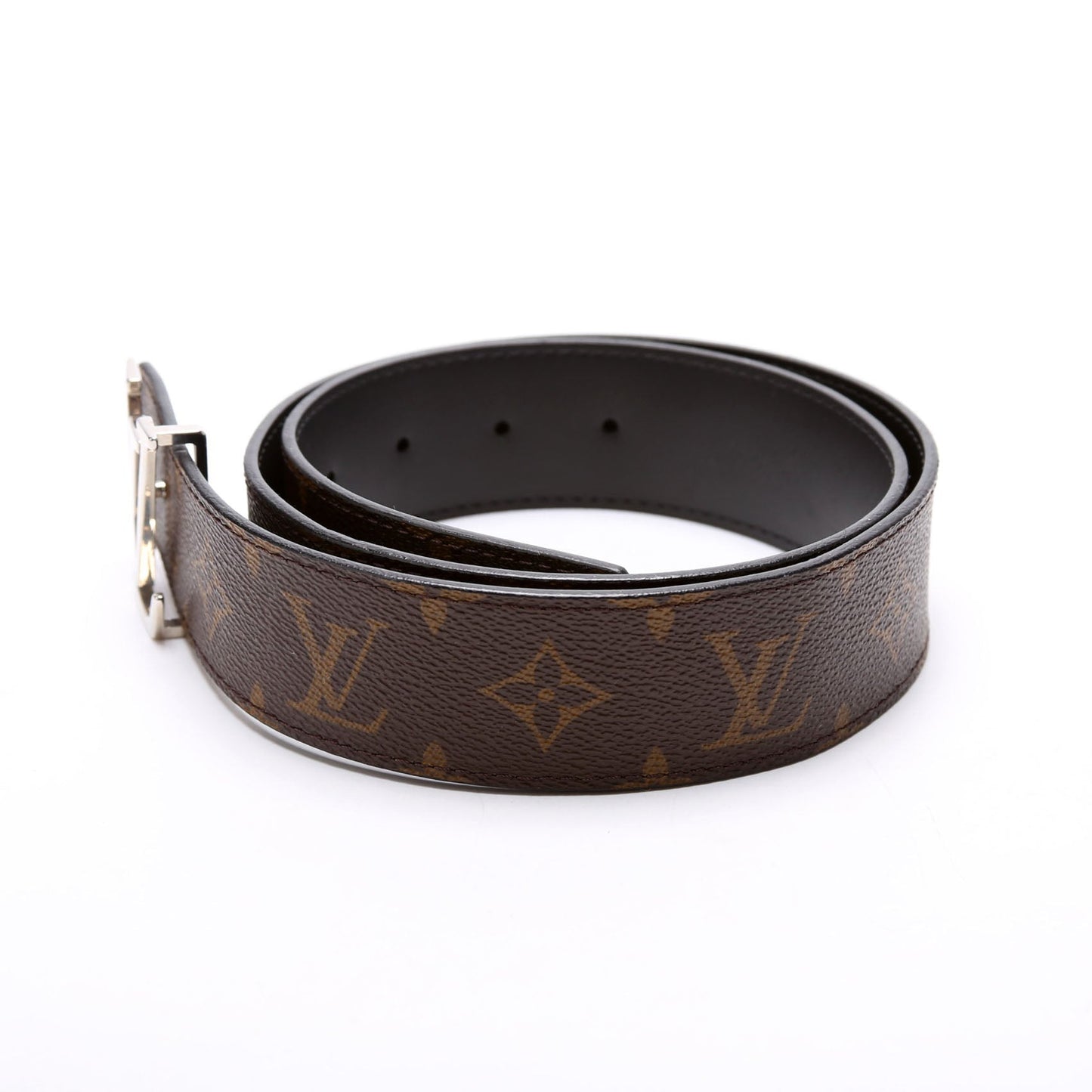 Louis-Vuitton LV Initiales MM Reversible Leather/Monogram Belt Size / Brown/Black