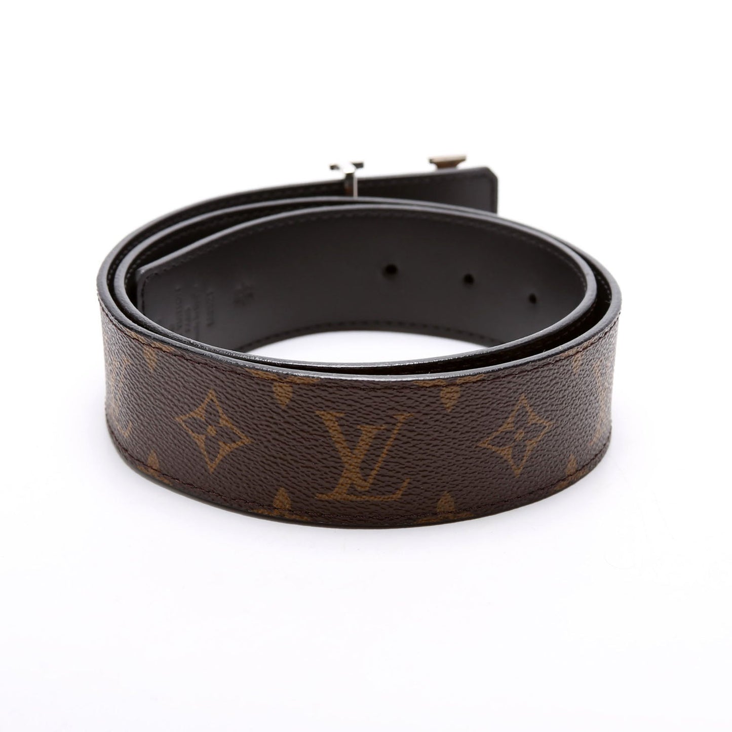 Louis-Vuitton LV Initiales MM Reversible Leather/Monogram Belt Size / Brown/Black