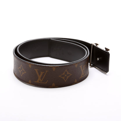 Louis-Vuitton LV Initiales MM Reversible Leather/Monogram Belt Size / Brown/Black