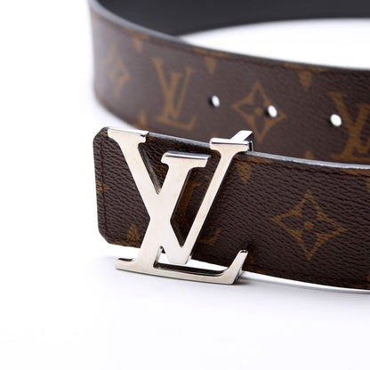 Louis-Vuitton LV Initiales MM Reversible Leather/Monogram Belt Size / Brown/Black