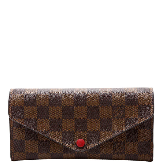 Louis-Vuitton Josephine Wallet Damier Ebene Red