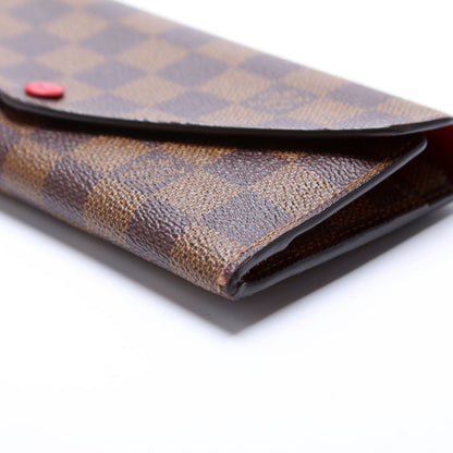 Louis-Vuitton Josephine Wallet Damier Ebene Red