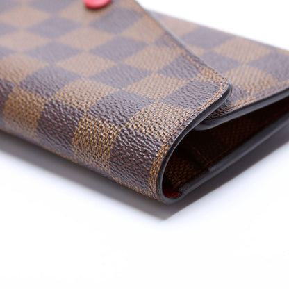 Louis-Vuitton Josephine Wallet Damier Ebene Red