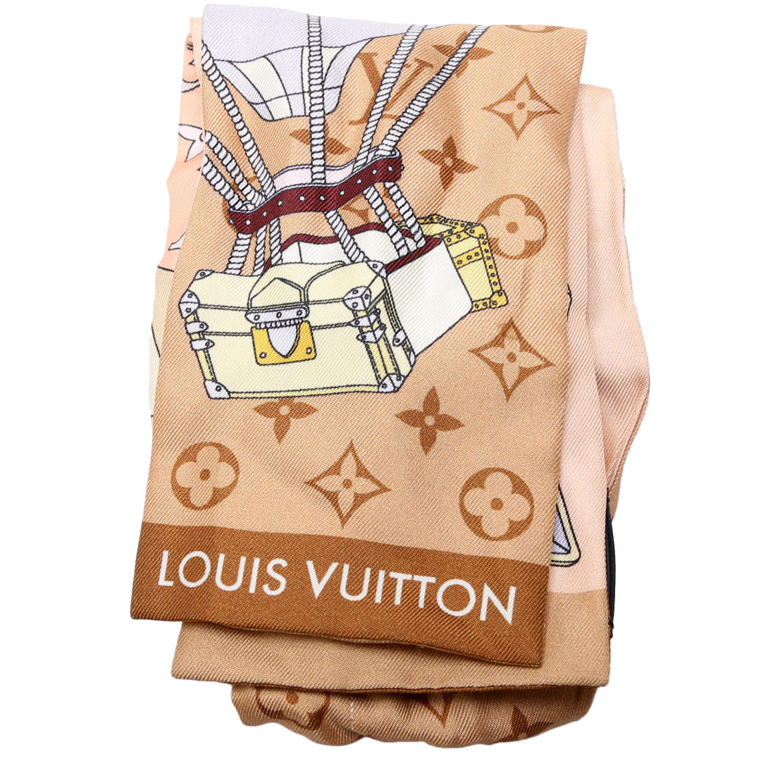 Louis-Vuitton Journey Bandeau Silk Scarf Brown/Multicolor