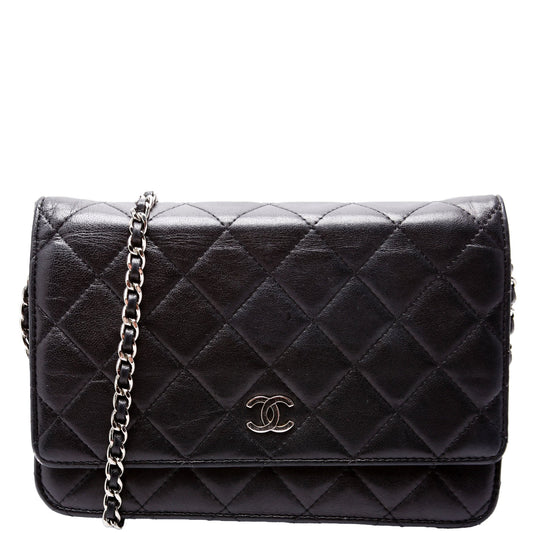Chanel Wallet On Chain Classic Quilted Lambskin Black