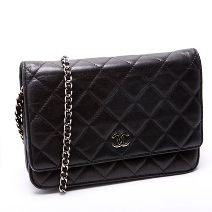 Chanel Wallet On Chain Classic Quilted Lambskin Black