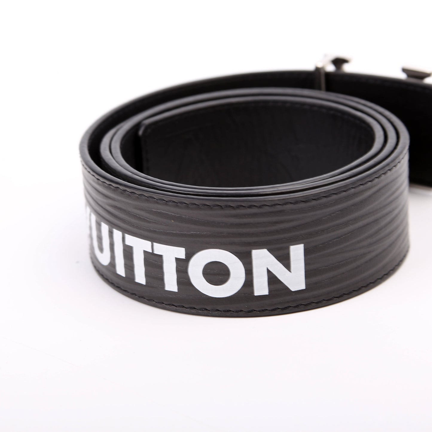 Louis-Vuitton LV Initiales MM Epi/Shadow Monogram Belt Size / Black