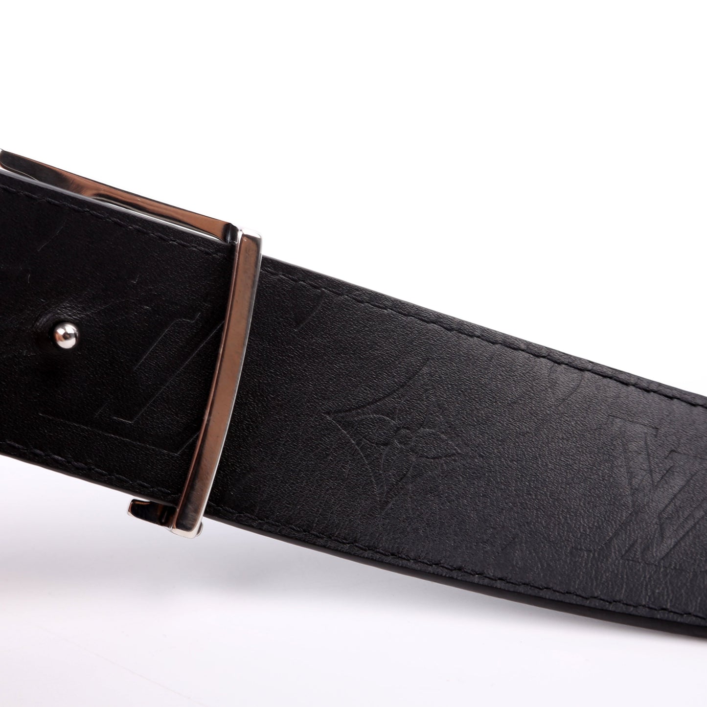 Louis-Vuitton LV Initiales MM Epi/Shadow Monogram Belt Size / Black