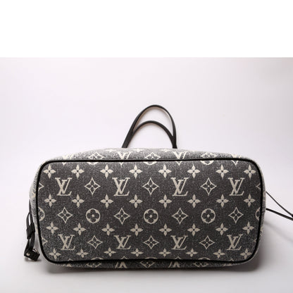 Louis-Vuitton Neverfull W/Wallet MM Monogram Denim Jacquard