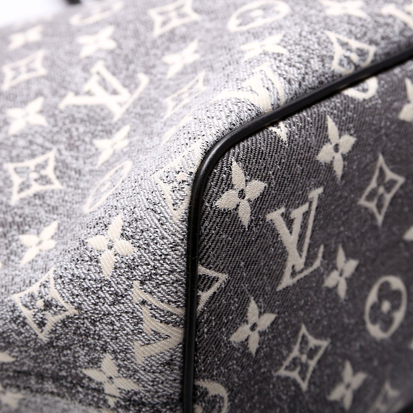 Louis-Vuitton Neverfull W/Wallet MM Monogram Denim Jacquard