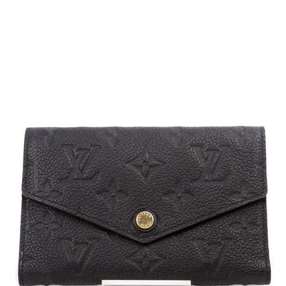 Louis-Vuitton Compact Curieuse Wallet Empreinte Black