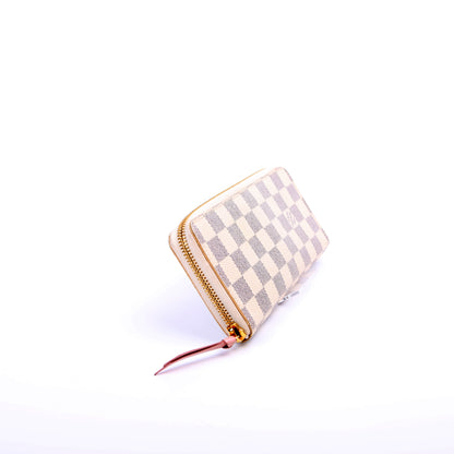 Louis-Vuitton Clemence Wallet Damier Azur Pink