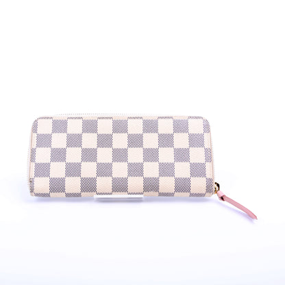 Louis-Vuitton Clemence Wallet Damier Azur Pink