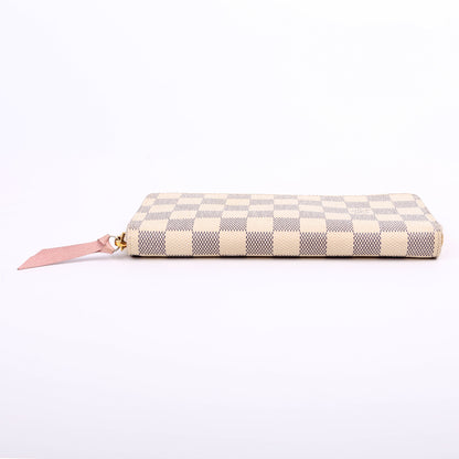 Louis-Vuitton Clemence Wallet Damier Azur Pink