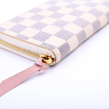 Louis-Vuitton Clemence Wallet Damier Azur Pink