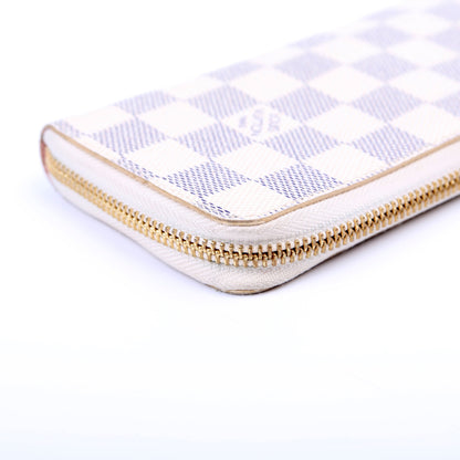 Louis-Vuitton Clemence Wallet Damier Azur Pink