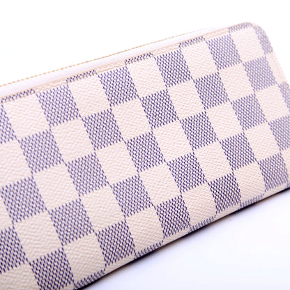 Louis-Vuitton Clemence Wallet Damier Azur Pink