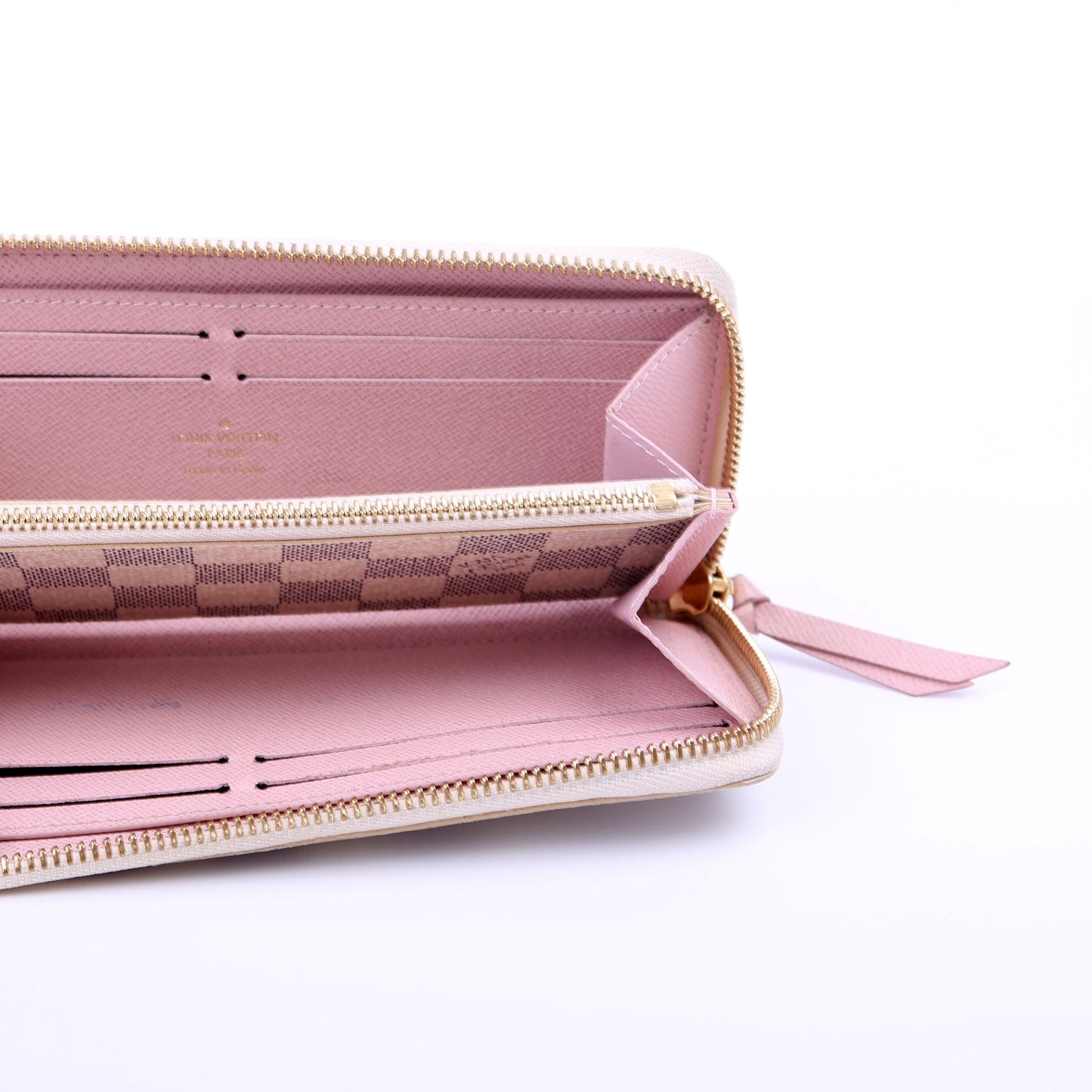 Louis-Vuitton Clemence Wallet Damier Azur Pink