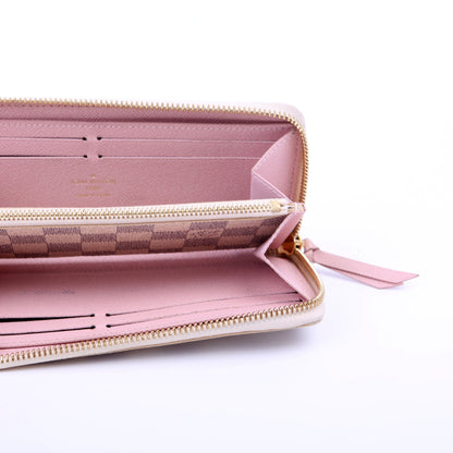 Louis-Vuitton Clemence Wallet Damier Azur Pink