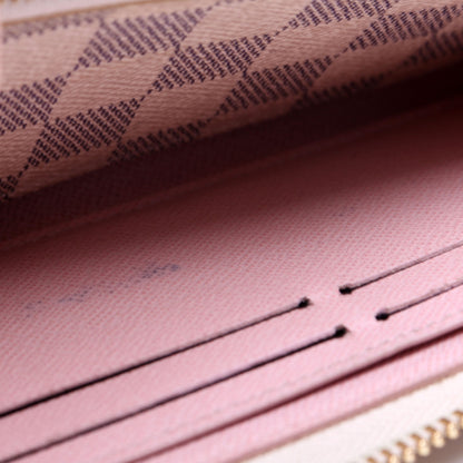 Louis-Vuitton Clemence Wallet Damier Azur Pink