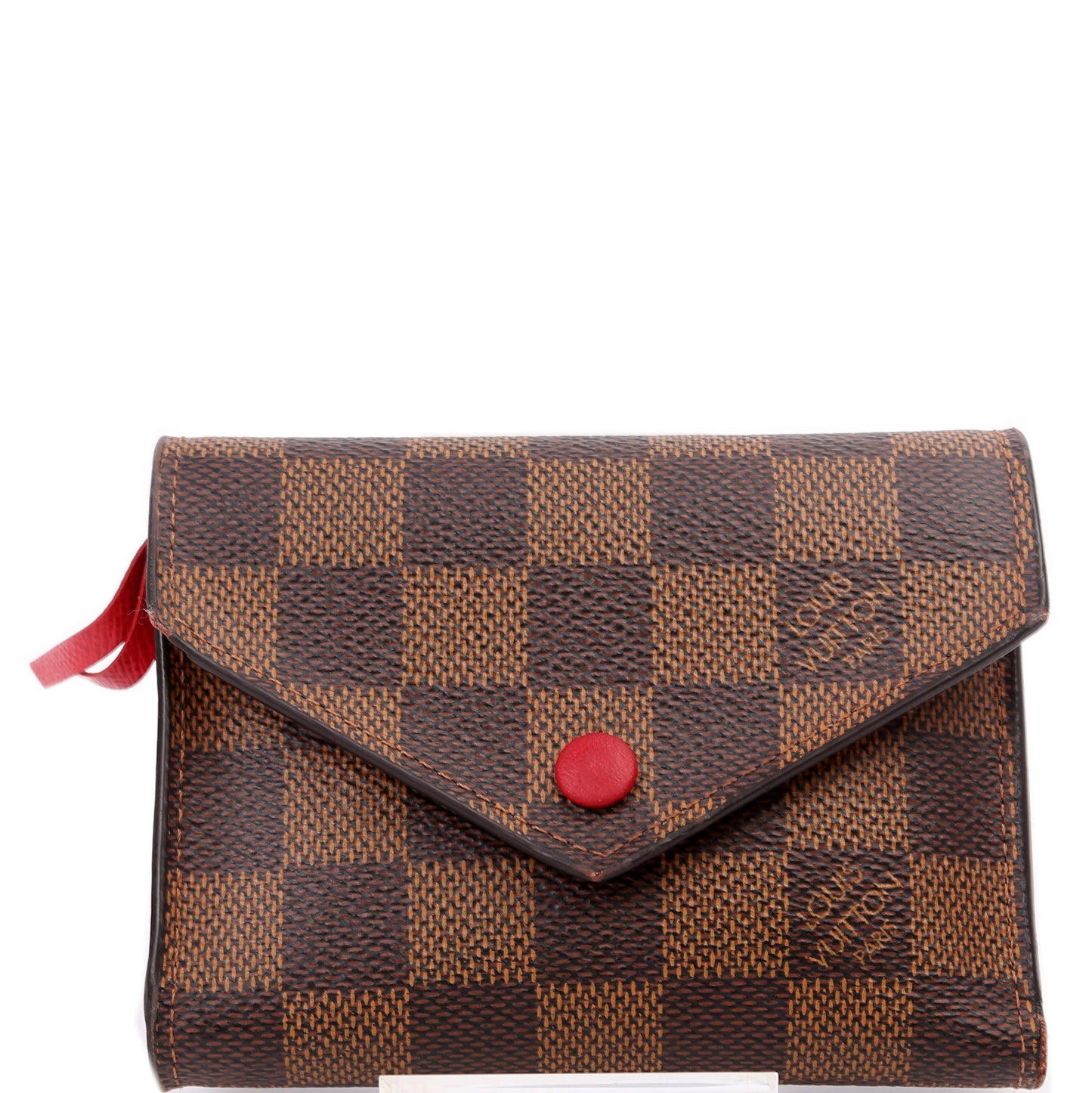 Louis-Vuitton Victorine Wallet Damier Ebene Red