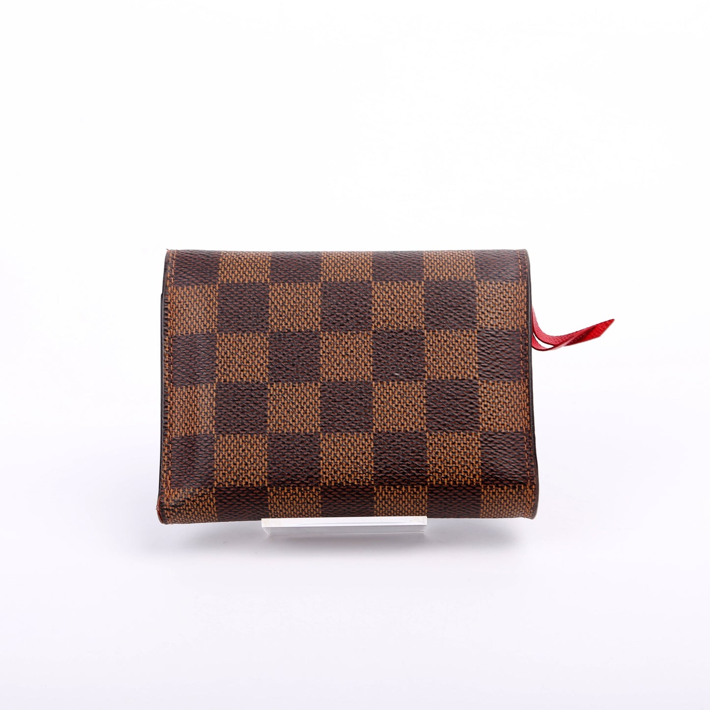 Louis-Vuitton Victorine Wallet Damier Ebene Red