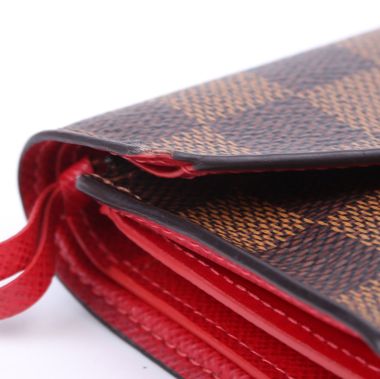 Louis-Vuitton Victorine Wallet Damier Ebene Red