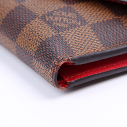Louis-Vuitton Victorine Wallet Damier Ebene Red