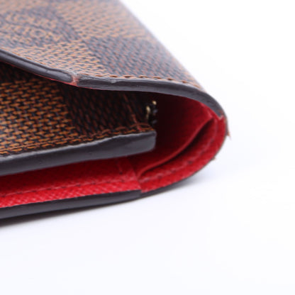 Louis-Vuitton Victorine Wallet Damier Ebene Red
