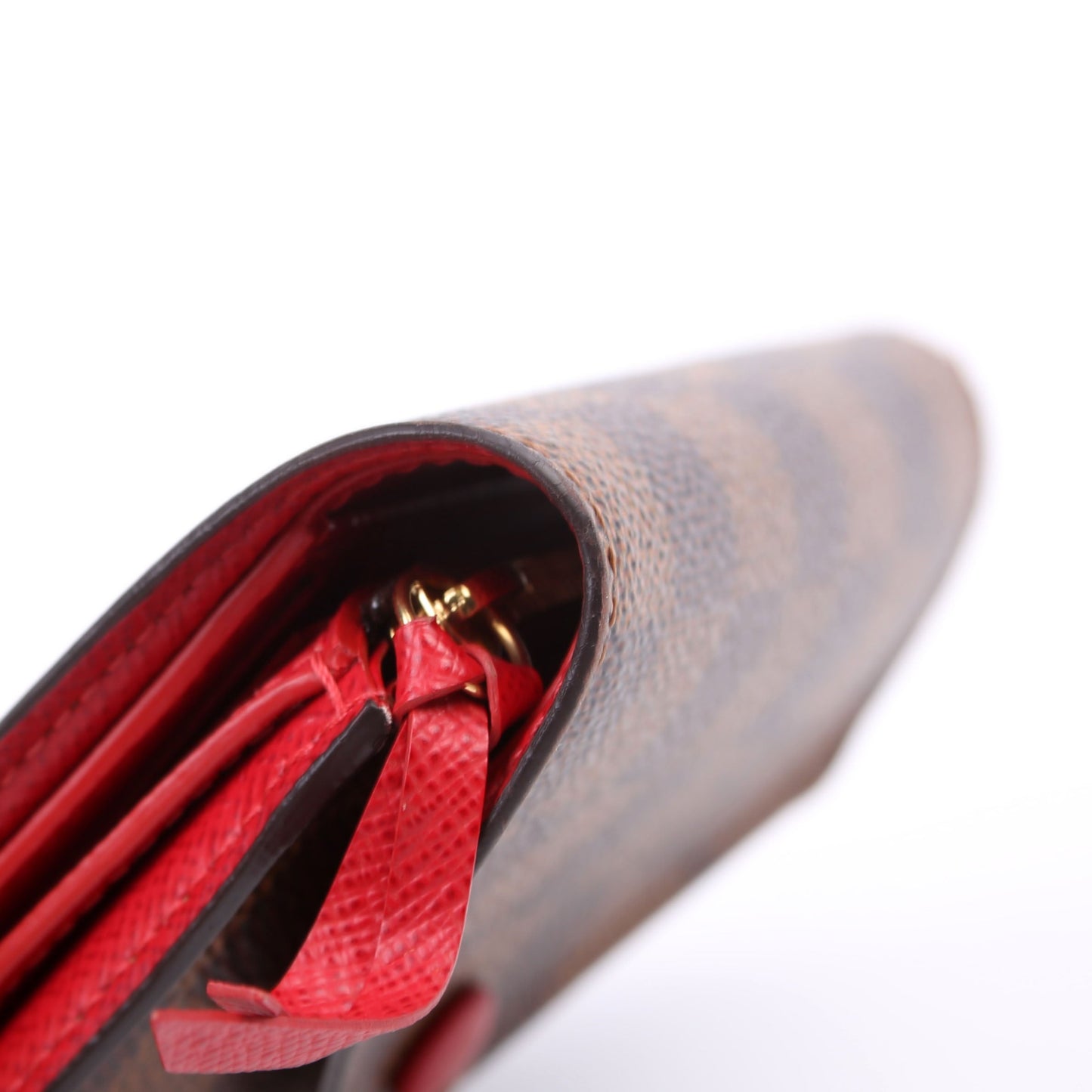 Louis-Vuitton Victorine Wallet Damier Ebene Red