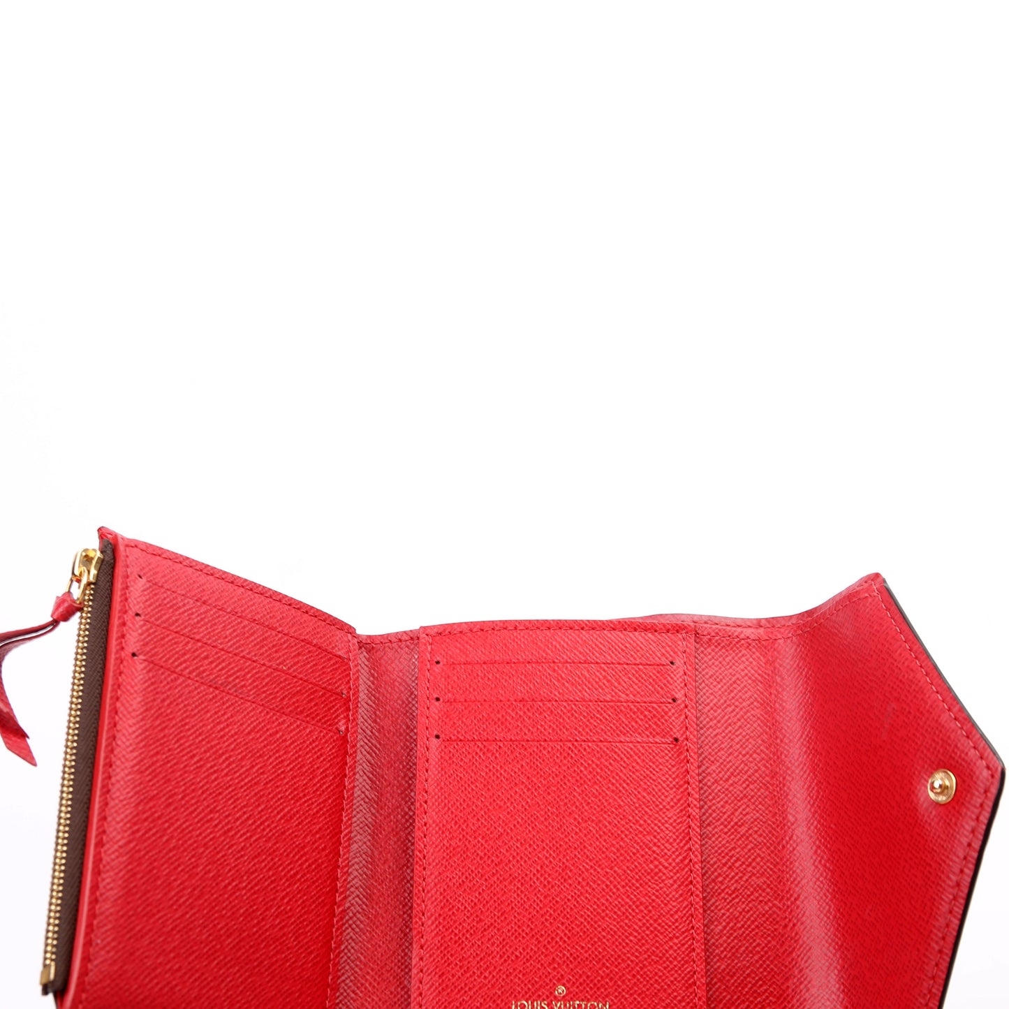 Louis-Vuitton Victorine Wallet Damier Ebene Red