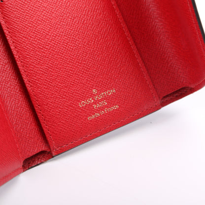 Louis-Vuitton Victorine Wallet Damier Ebene Red