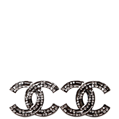 Chanel CC Strass/Crystal Stud Earrings Black