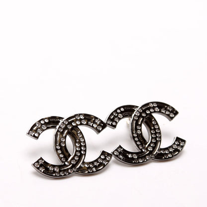 Chanel CC Strass/Crystal Stud Earrings Black
