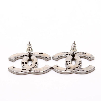 Chanel CC Strass/Crystal Stud Earrings Black