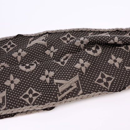 Louis-Vuitton Logomania Wool/Silk Scarf Grey